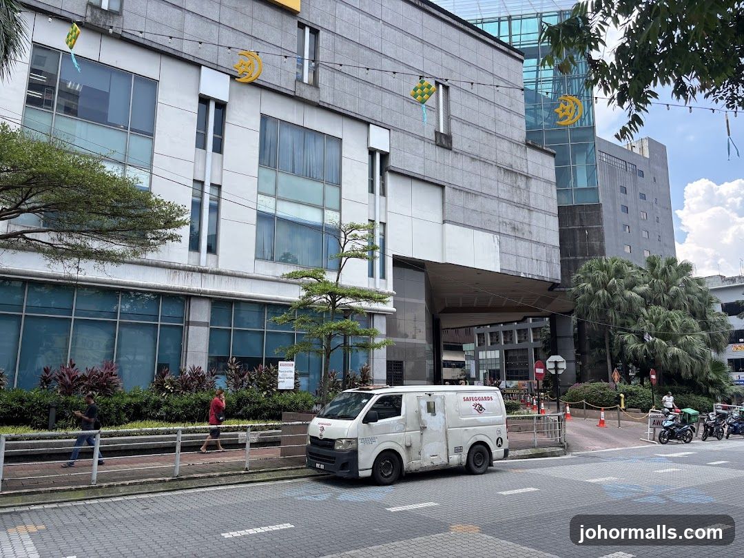 Street view with building and van