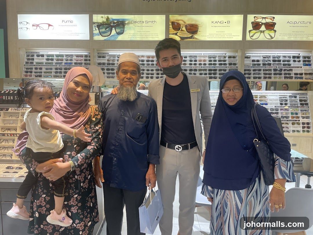 Family Posing in Eyewear Store