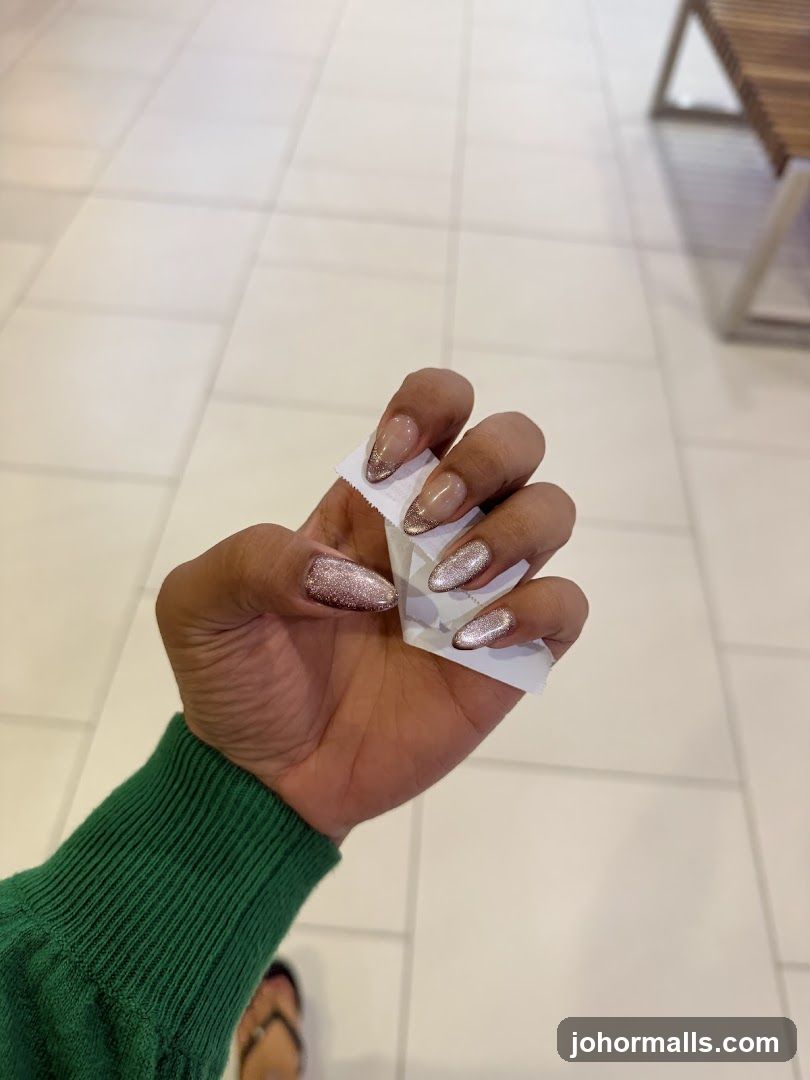 Hand with manicured nails