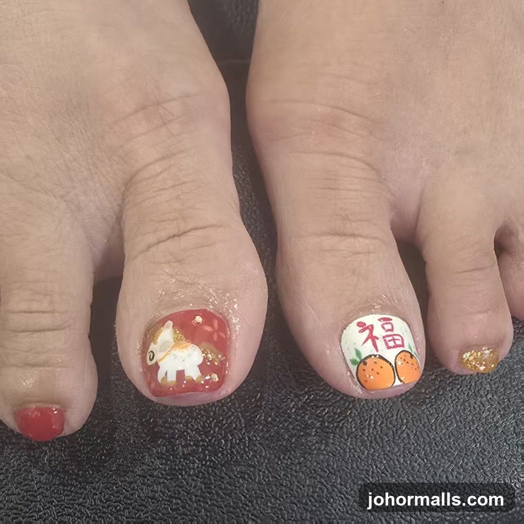 Pedicure with Festive Designs