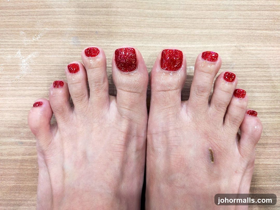 Sparkling Red Pedicure