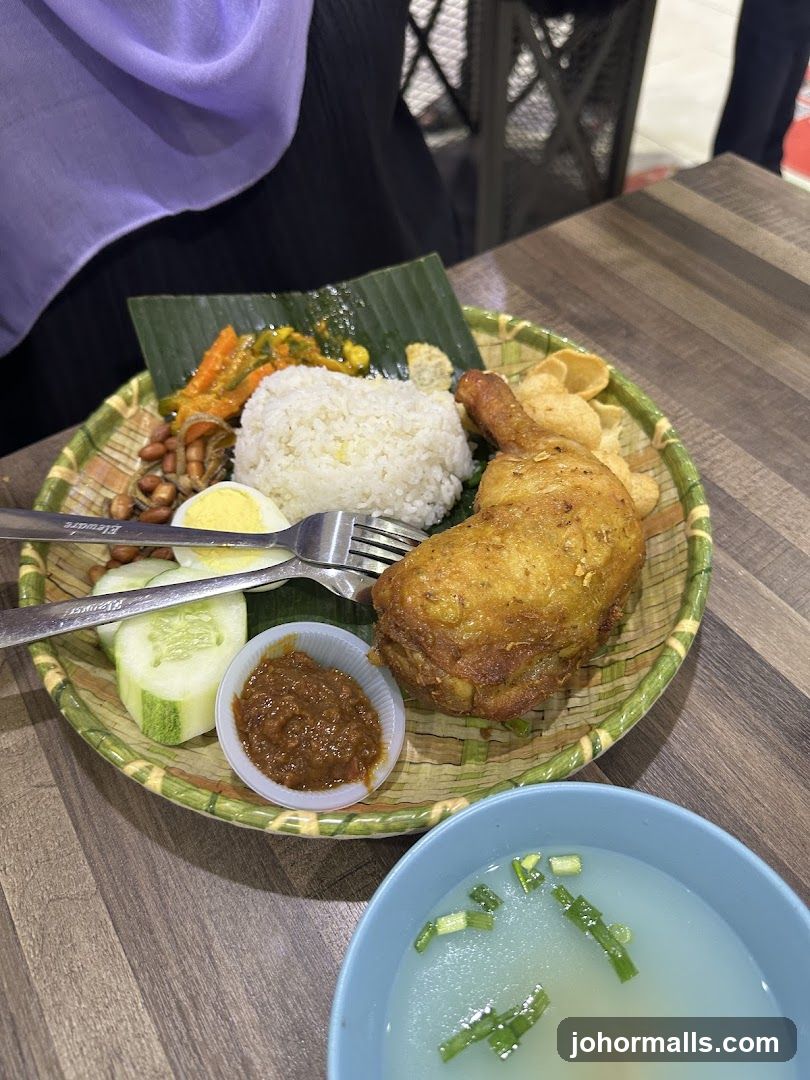 Nasi Lemak with Fried Chicken