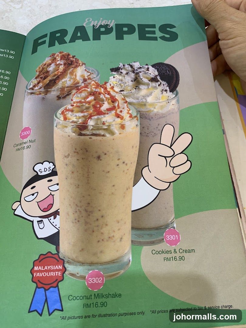 Frappes Menu