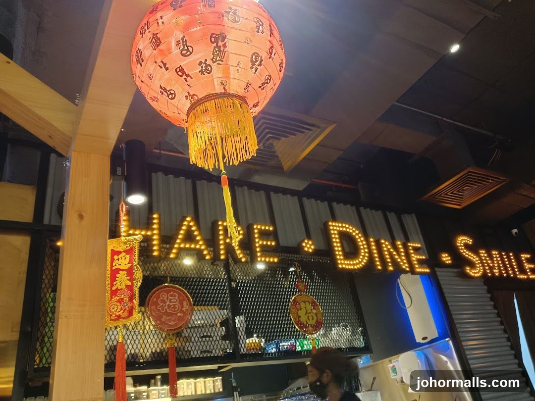 Restaurant Interior with Neon Sign