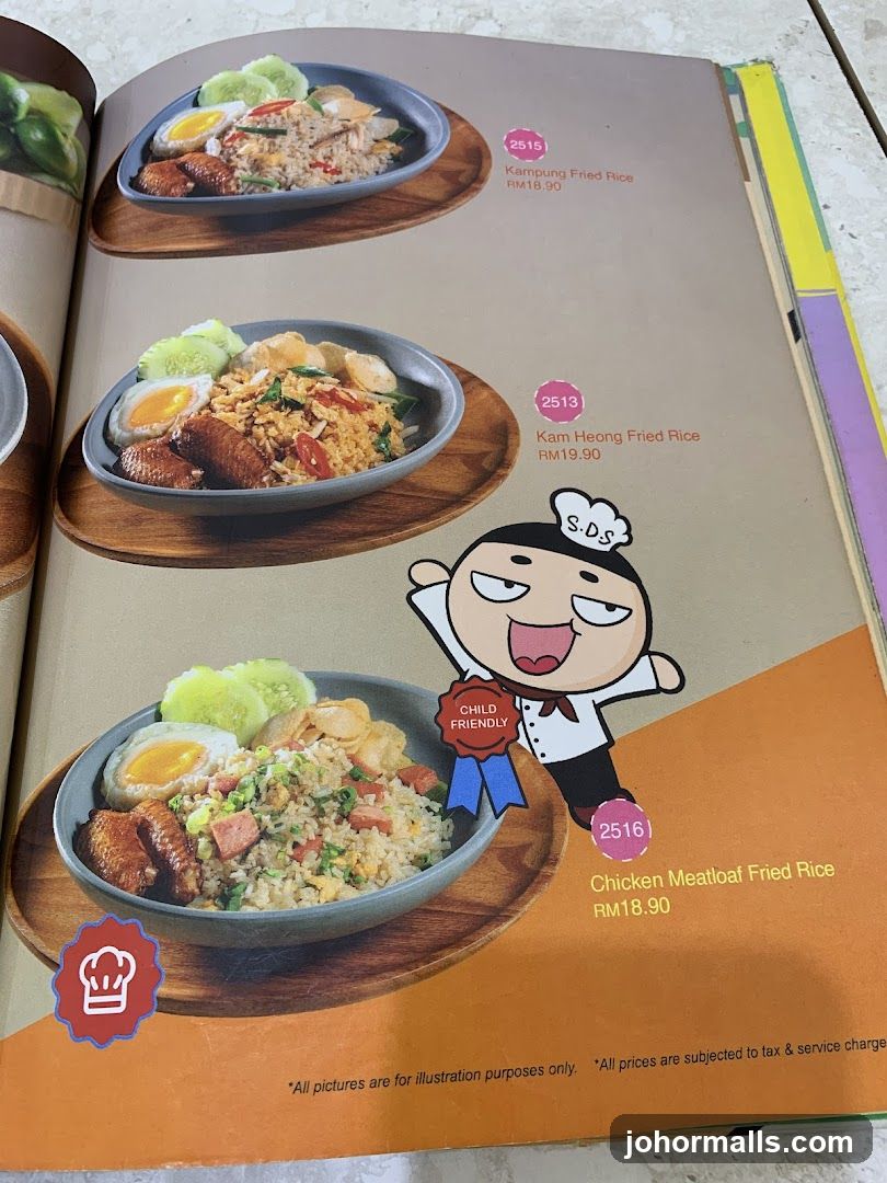 Fried Rice Menu