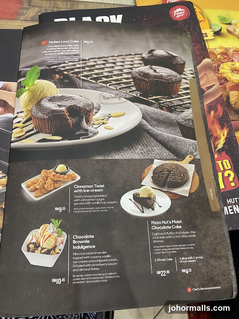 Pizza Hut Desserts Menu