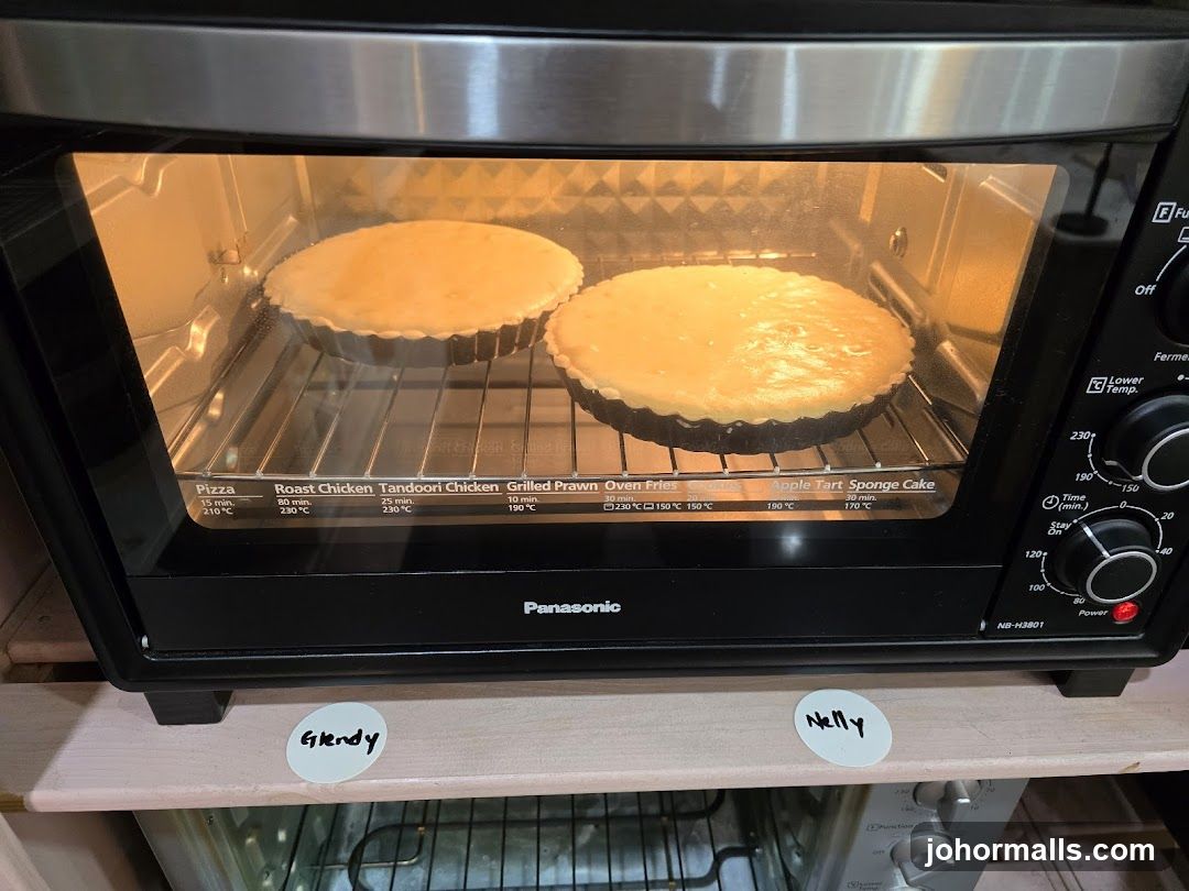 Two Tarts Baking in an Oven