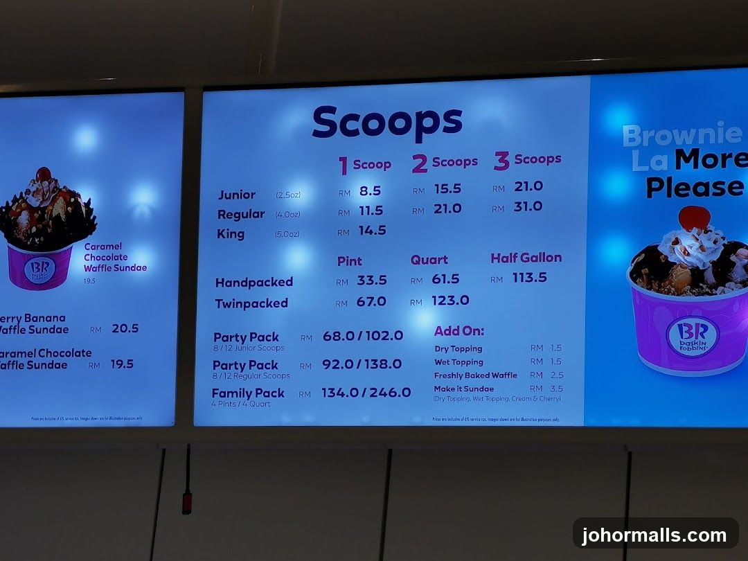 Baskin Robbins Menu