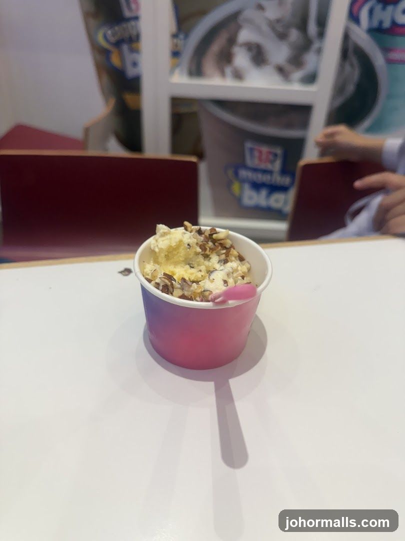 Ice cream cup with nuts