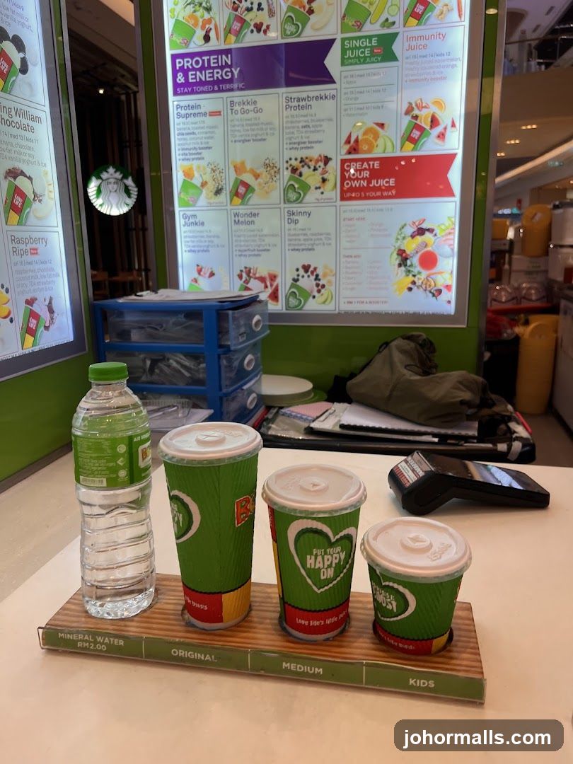 Juice Menu and Drinks