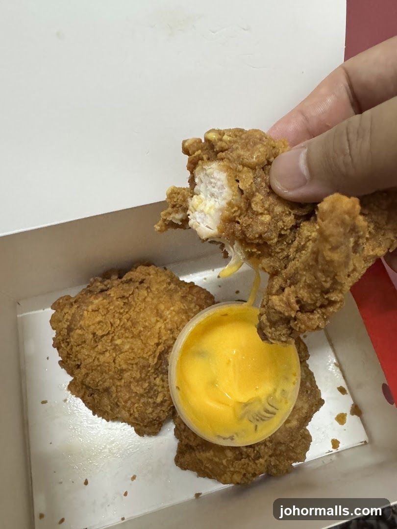 Fried Chicken with Cheese Dip