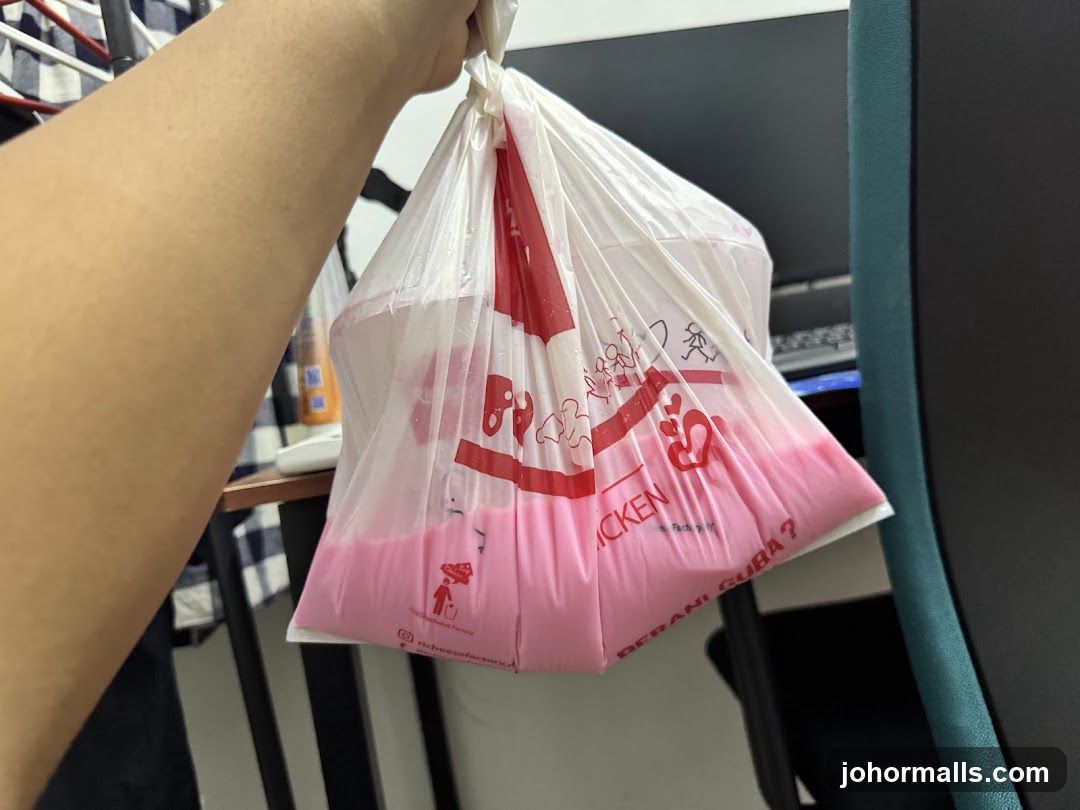 Plastic Bag with Pink Drink