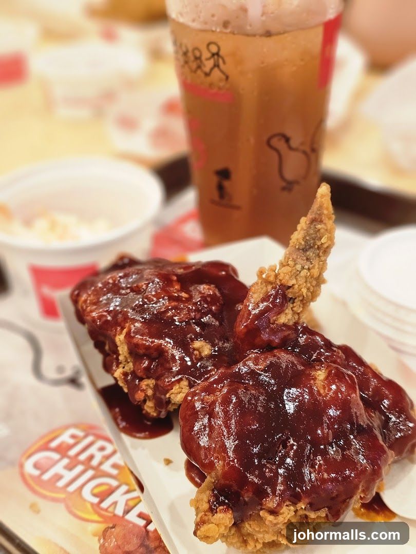 Barbecue Chicken with Drink