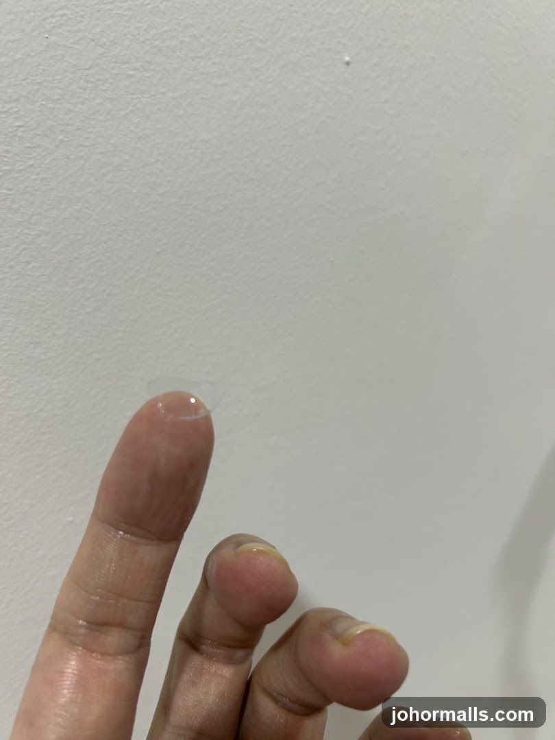 Contact Lens on Finger