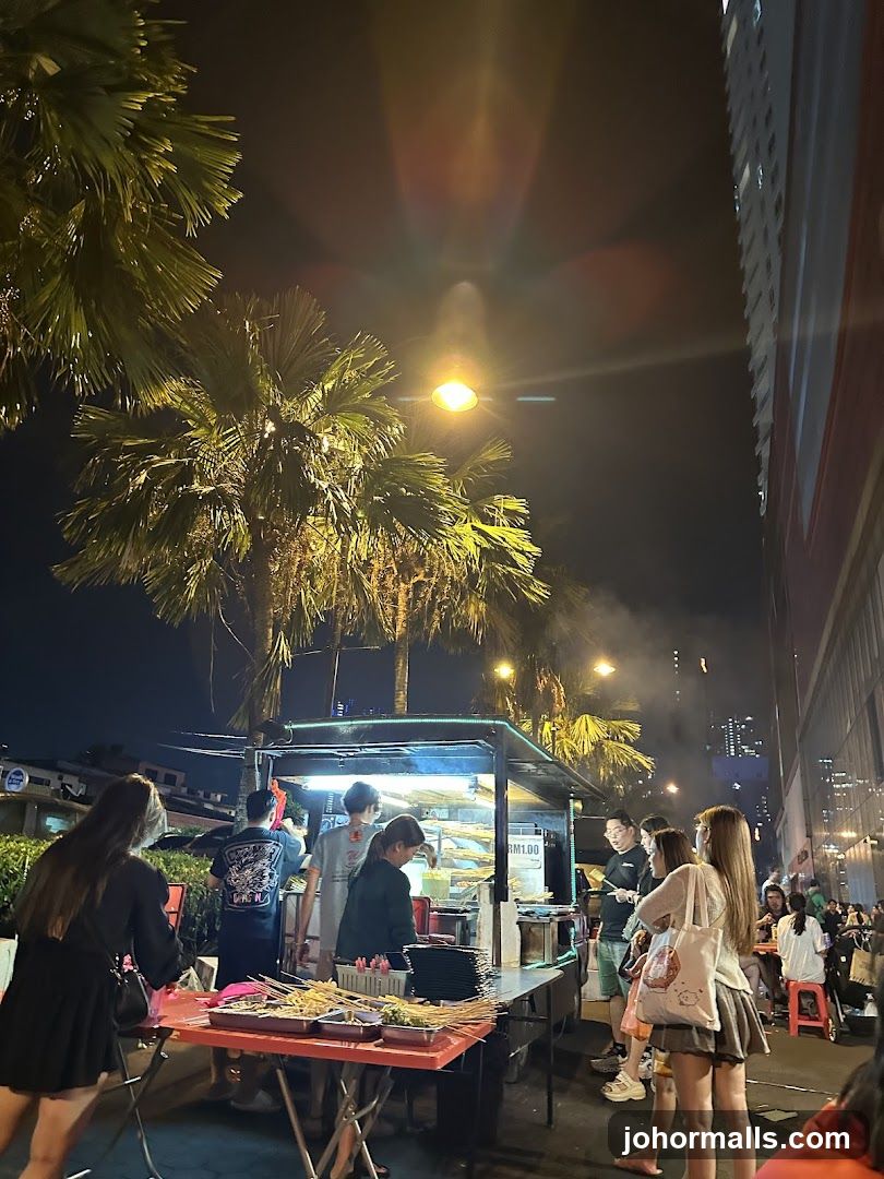 Street food stall at night