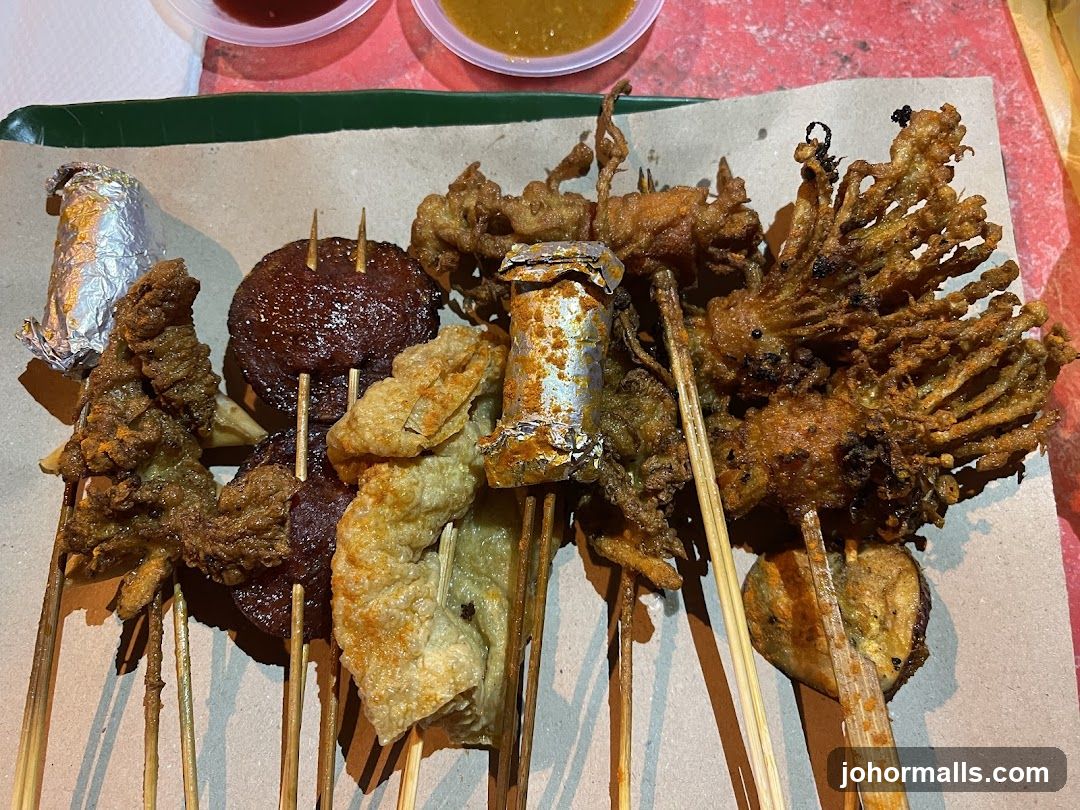 Fried Skewers with Dipping Sauces