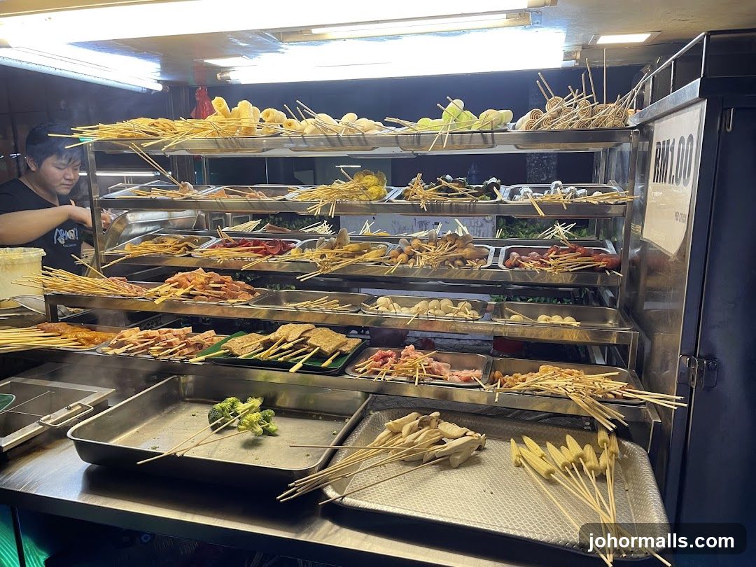 Street Food Stall with Skewers