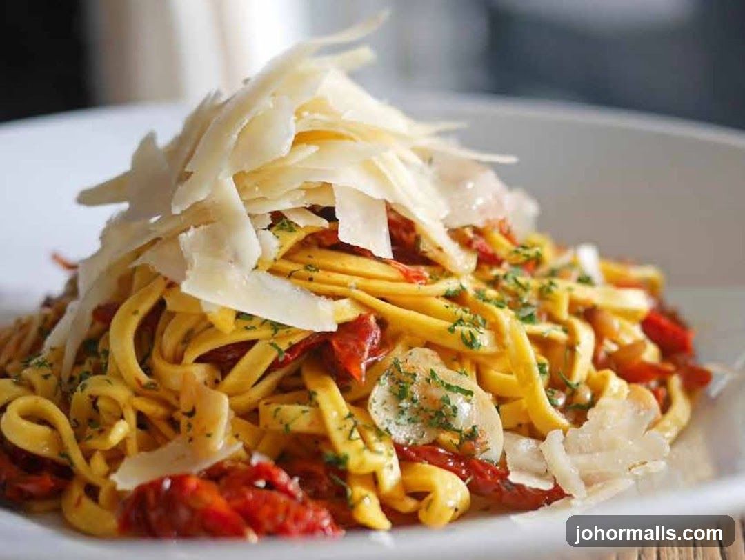 Pasta with Sun-Dried Tomatoes and Parmesan