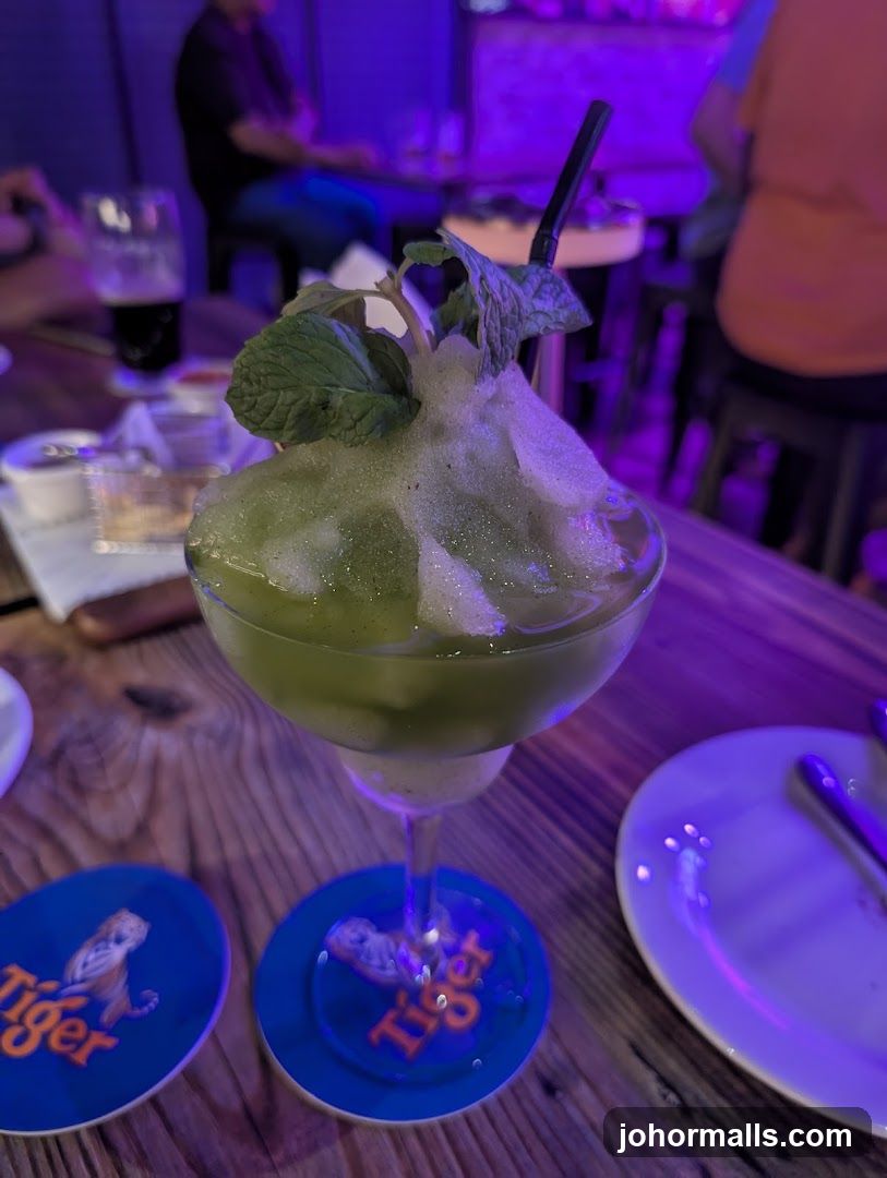 Frozen Cocktail with Mint Garnish