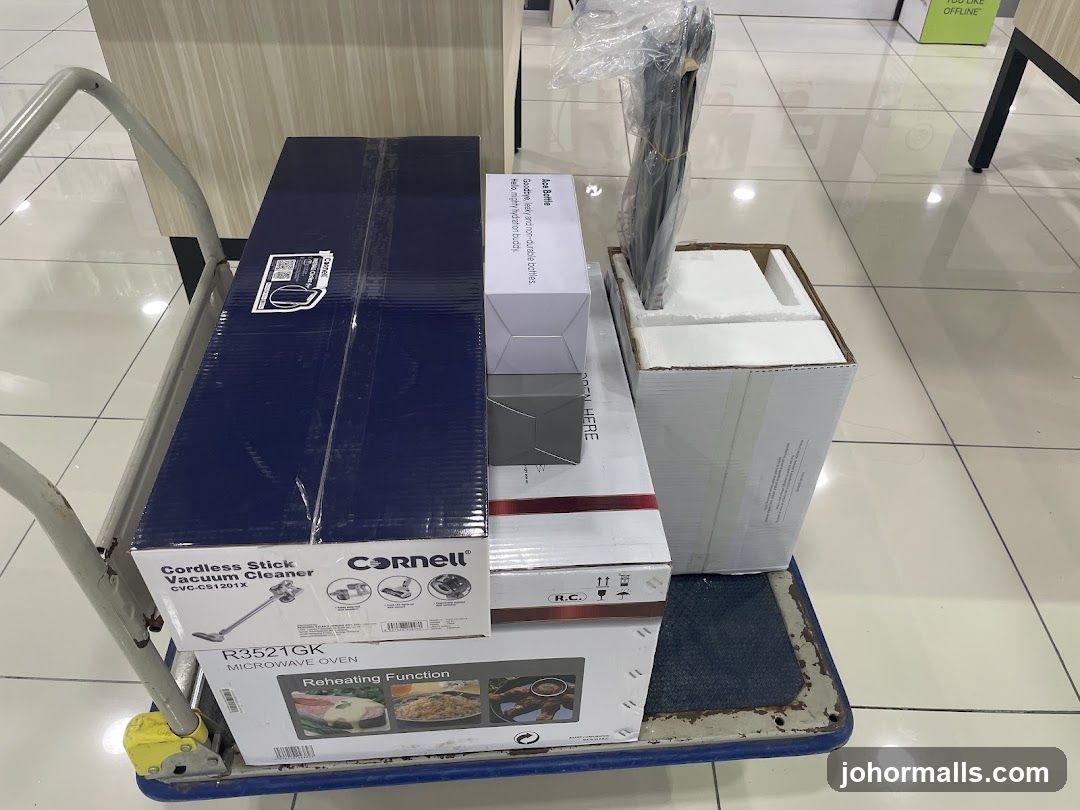 Appliance Boxes on a Cart