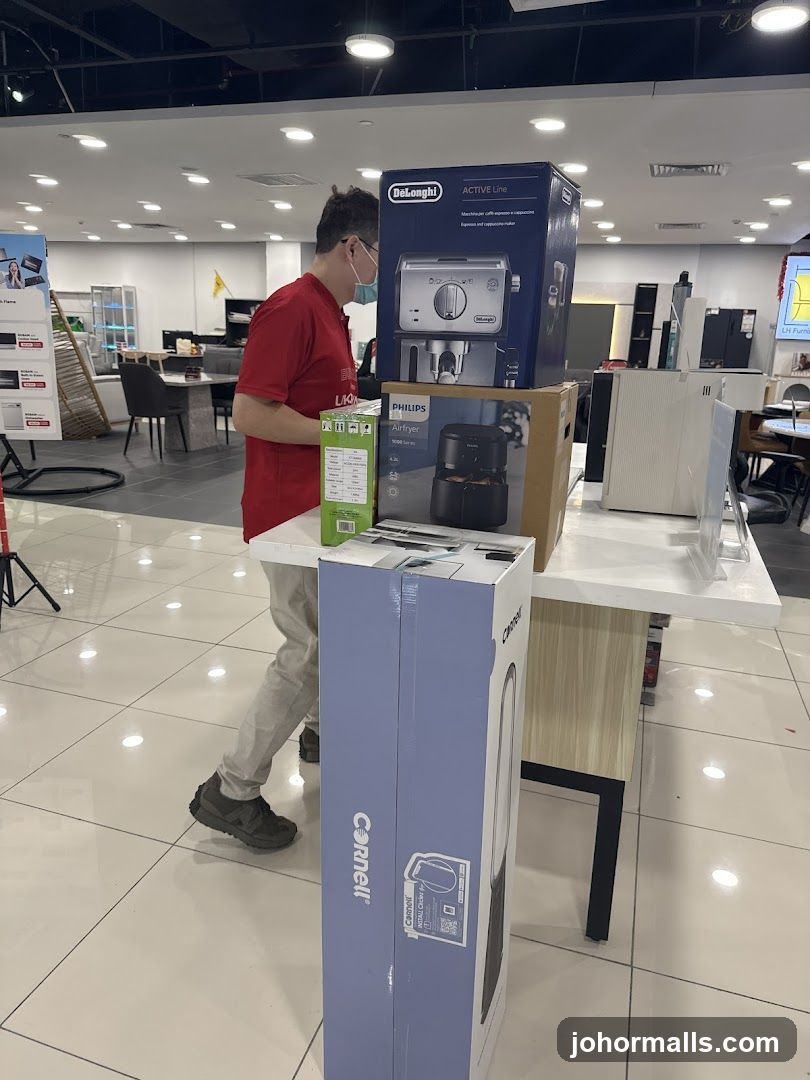 Customer in electronics store