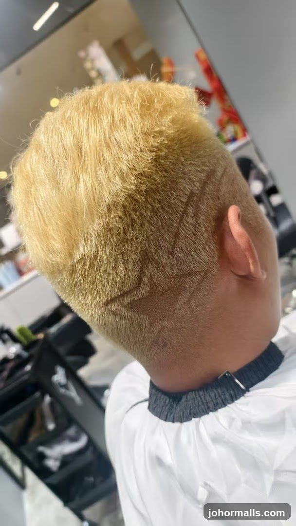 Blonde Hair with Star Design