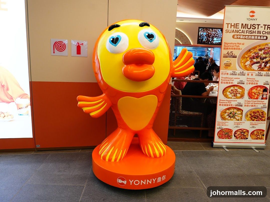 YONNY Fish Mascot and Menu