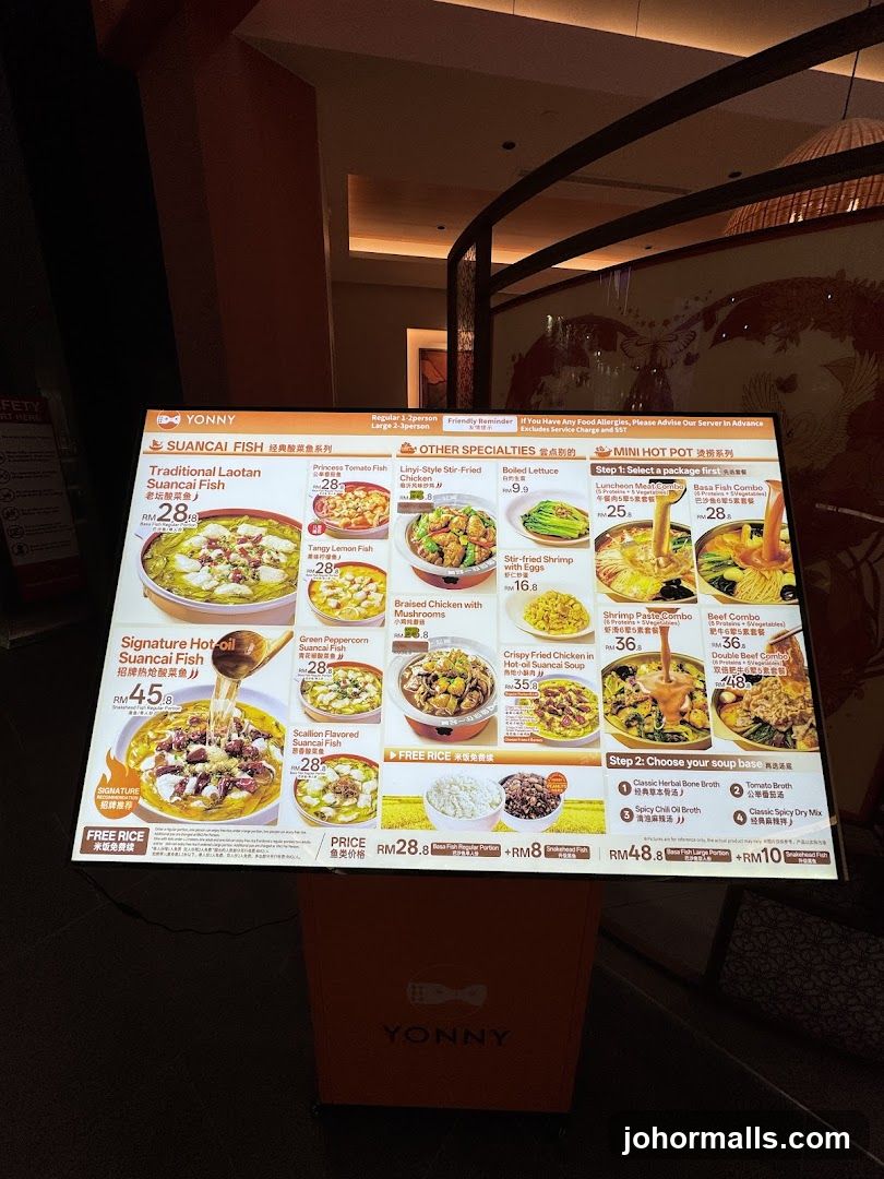 YONNY Menu