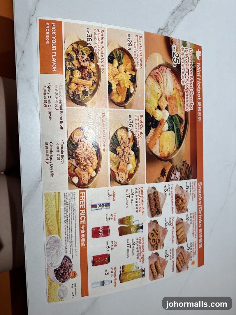 Mini Hotpot Menu