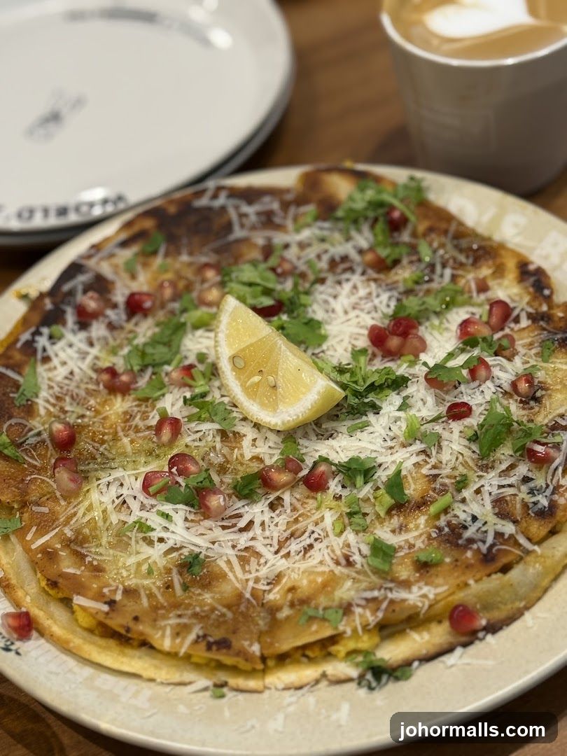 Savory Crepe with Pomegranate and Cheese