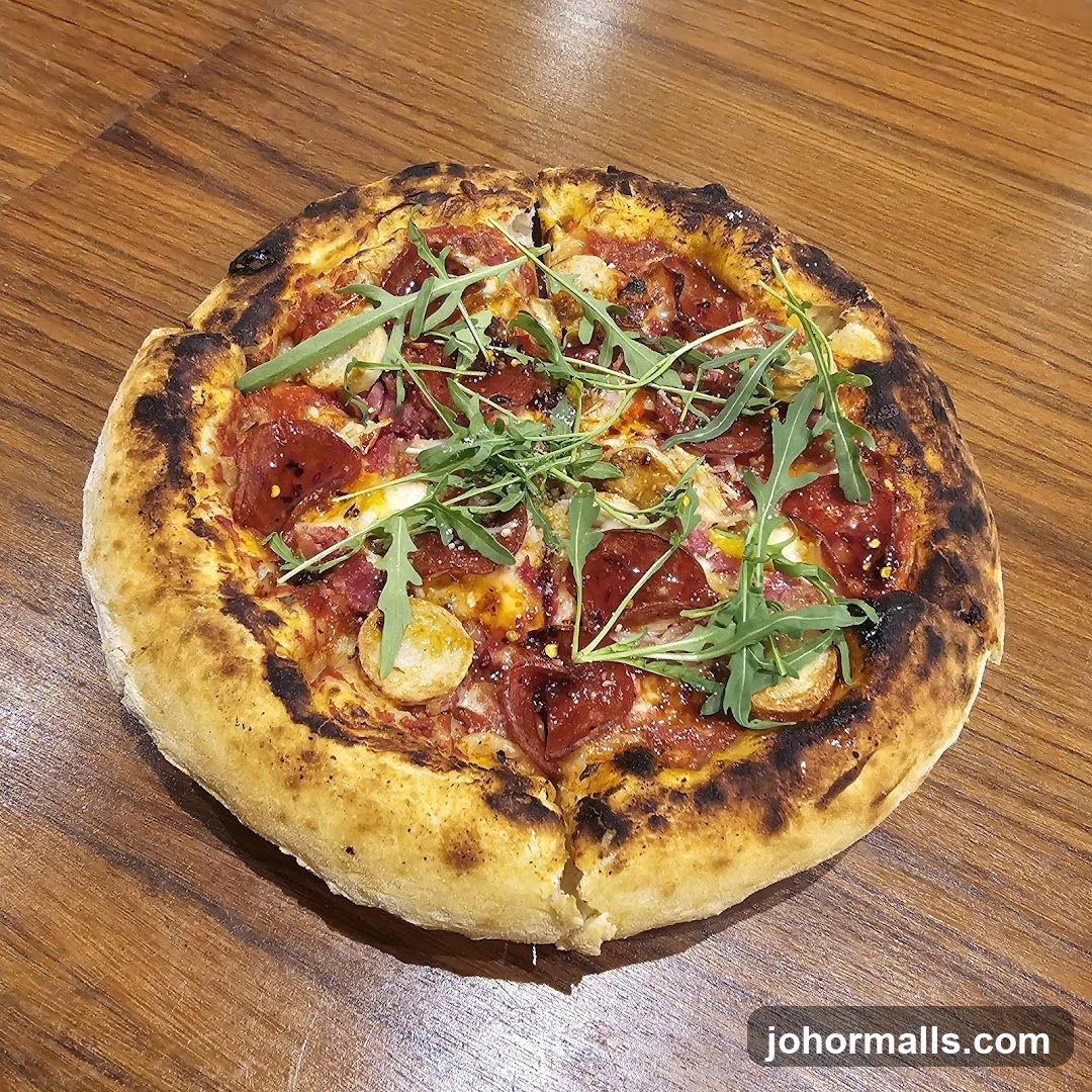 Pepperoni and Arugula Pizza