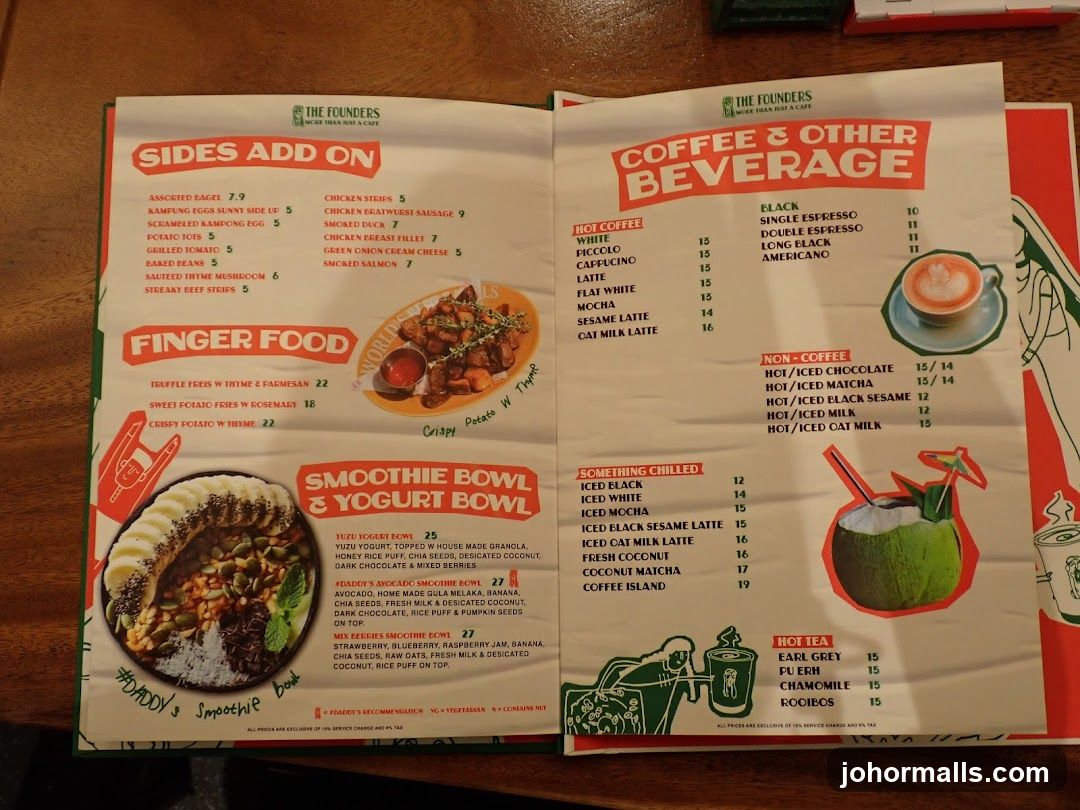 The Founders Menu