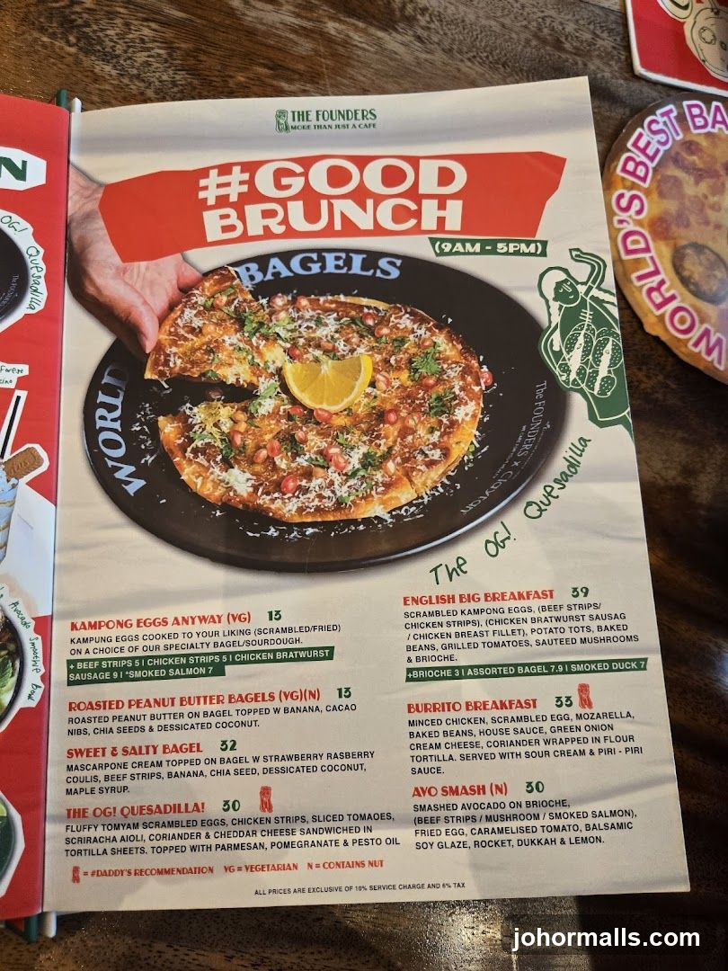 The Founders Menu