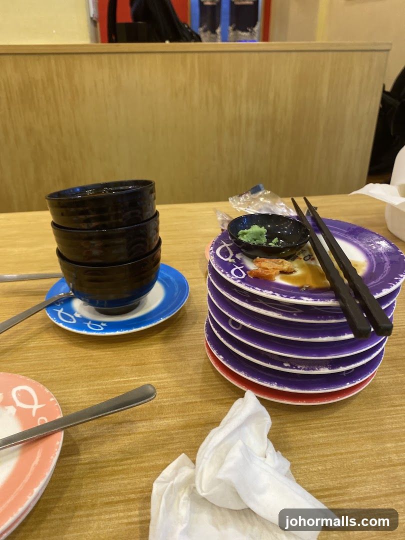 Table with Used Dishes