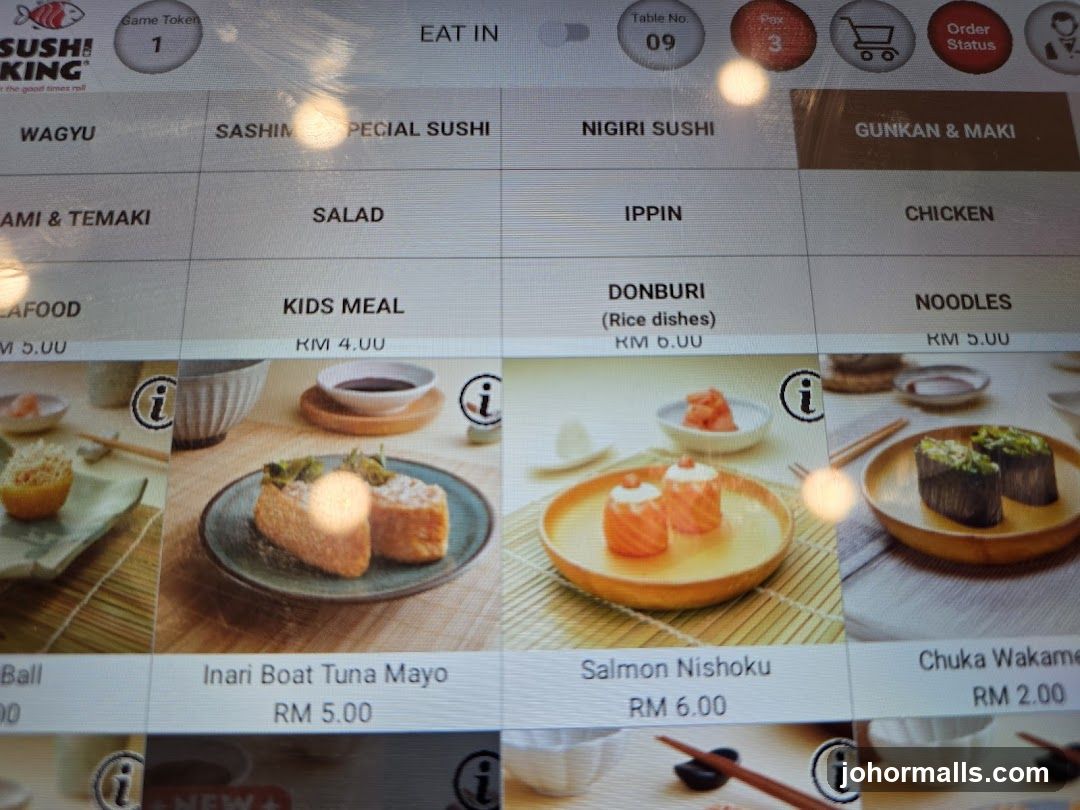 Sushi King Menu