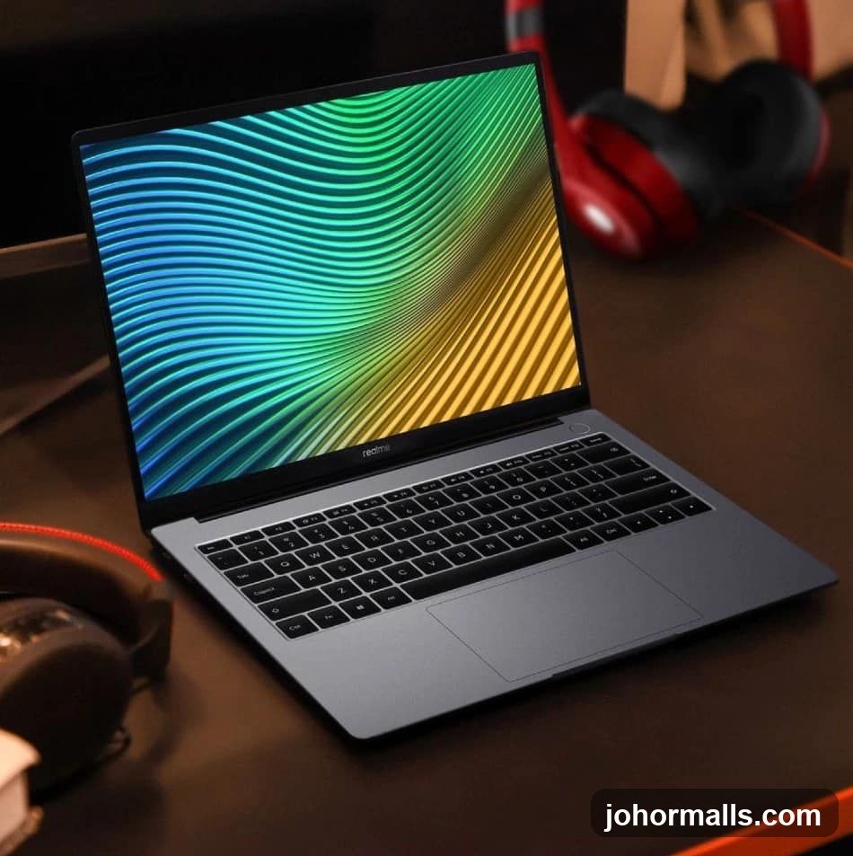 Laptop with Colorful Wallpaper