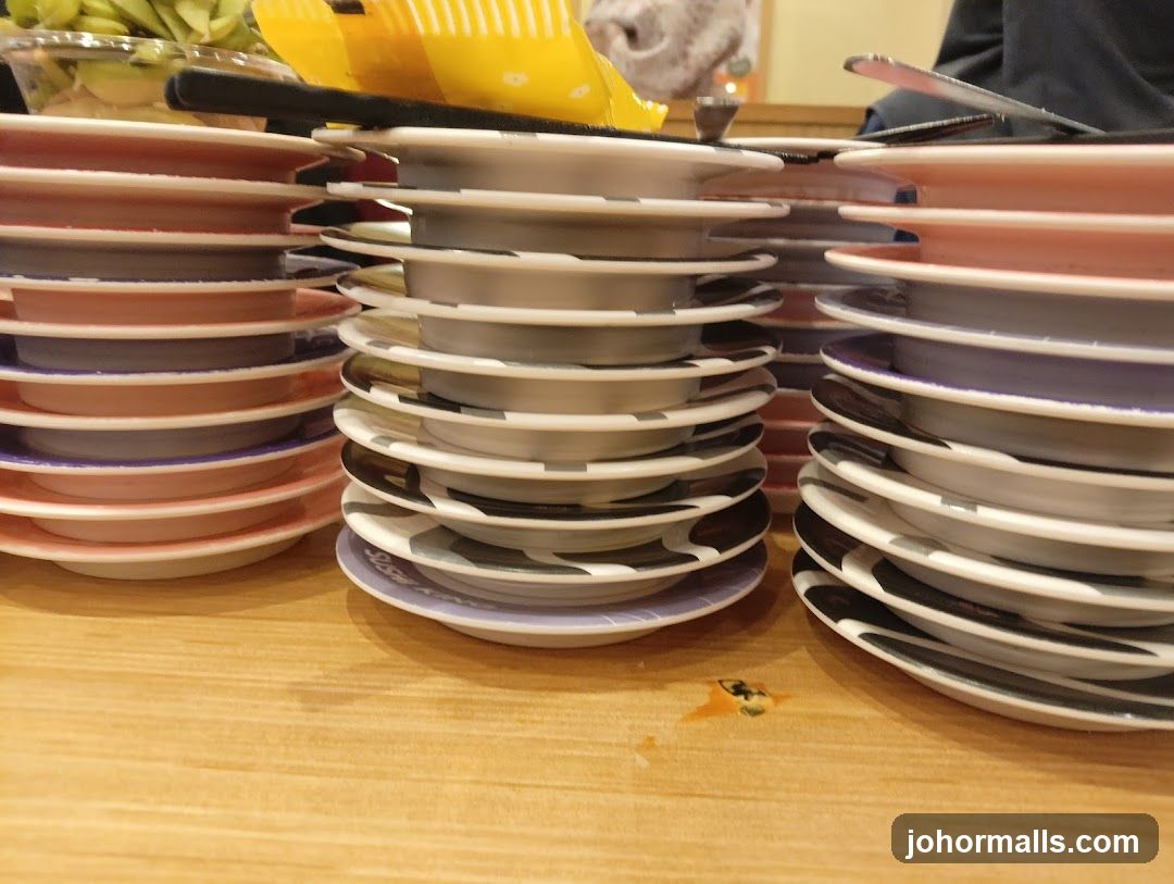 Stacks of Sushi Plates