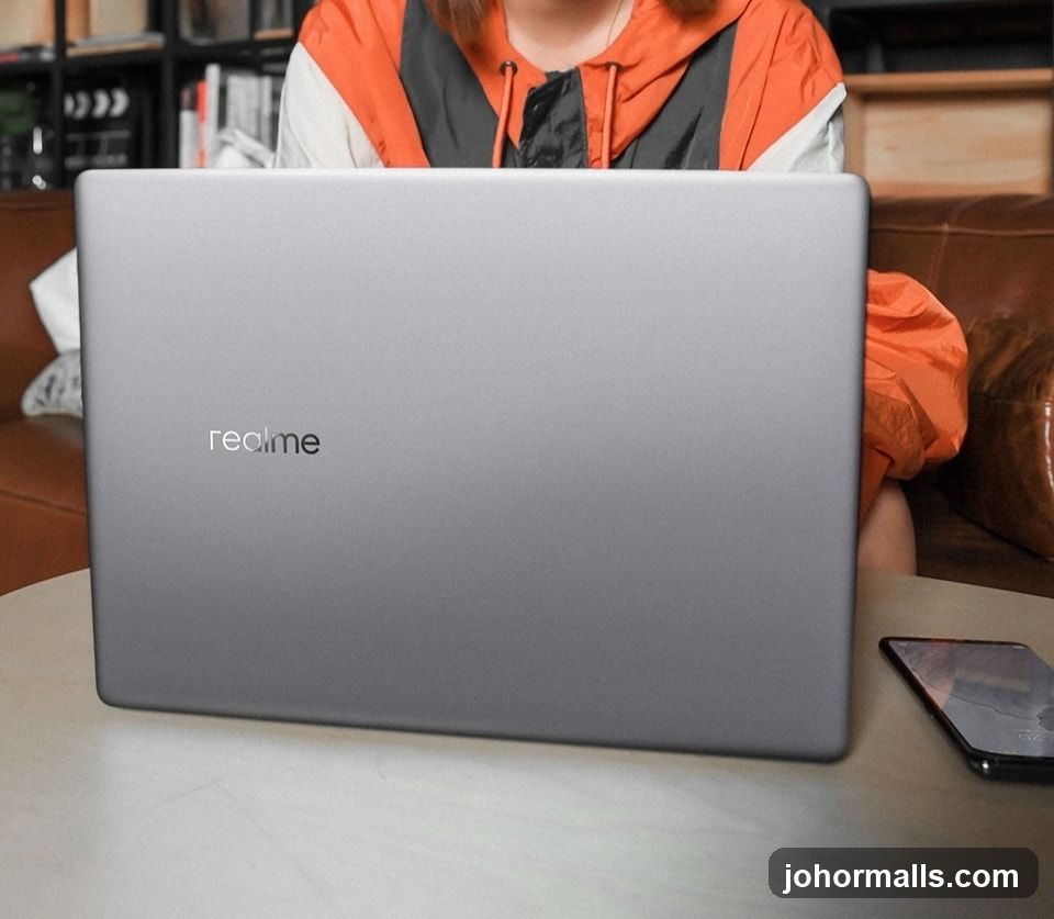 Laptop with Realme Logo