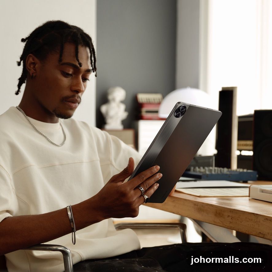 Man using a tablet in a studio