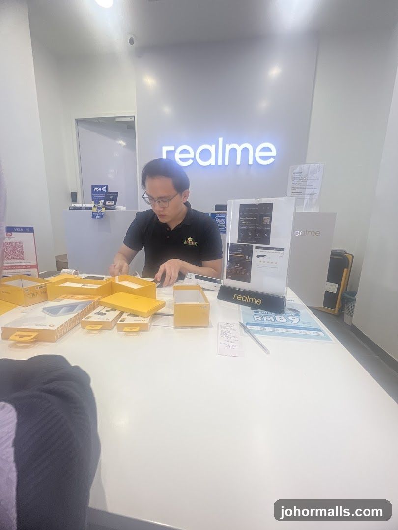 Store interior with staff and products