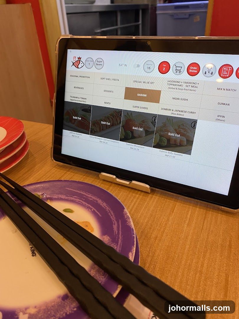 Restaurant tablet menu