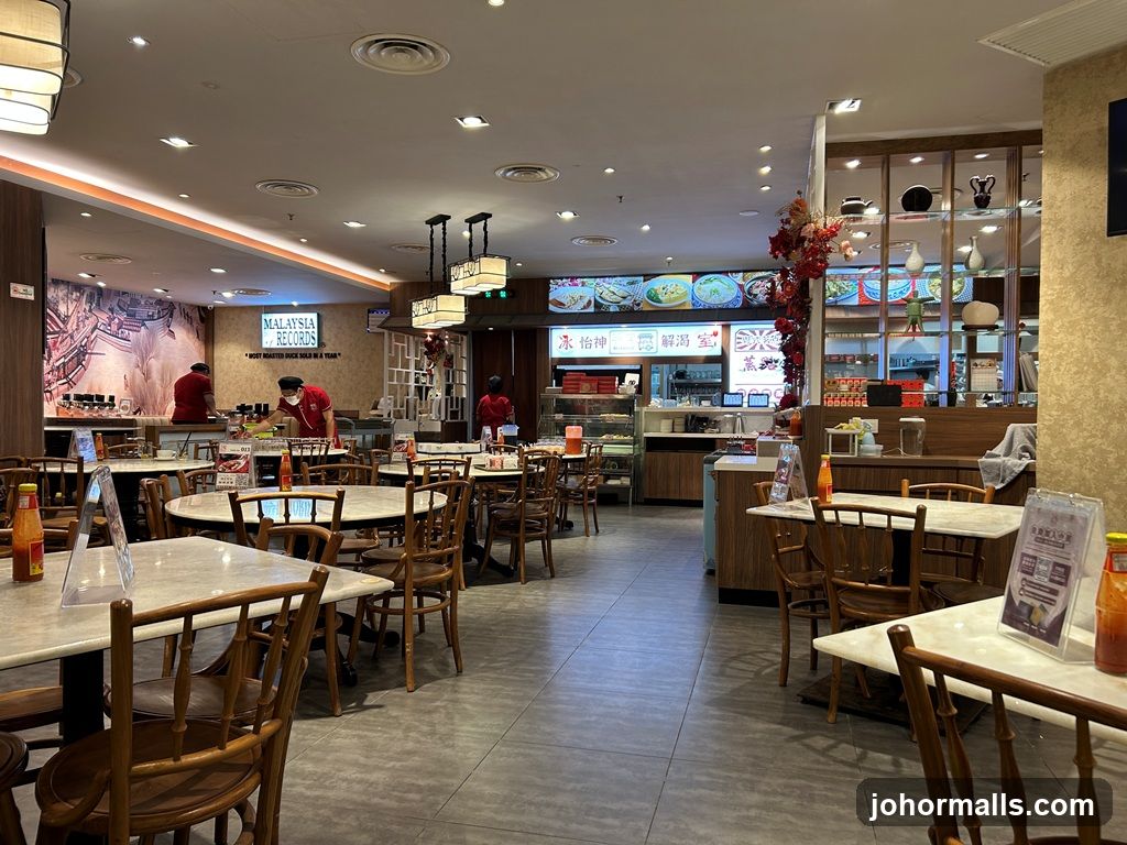 Restaurant Interior with Dining Tables and Staff