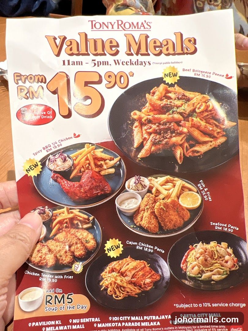 Tony Roma's Value Meals