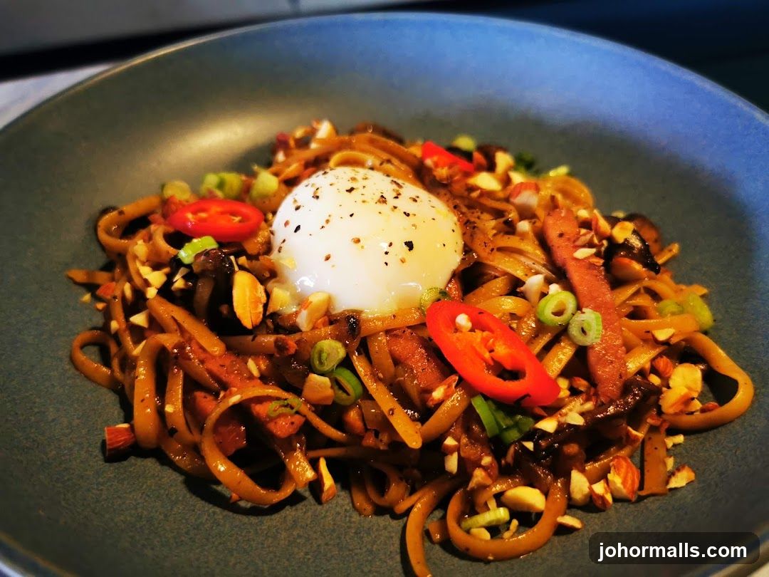 Noodle Dish with Poached Egg