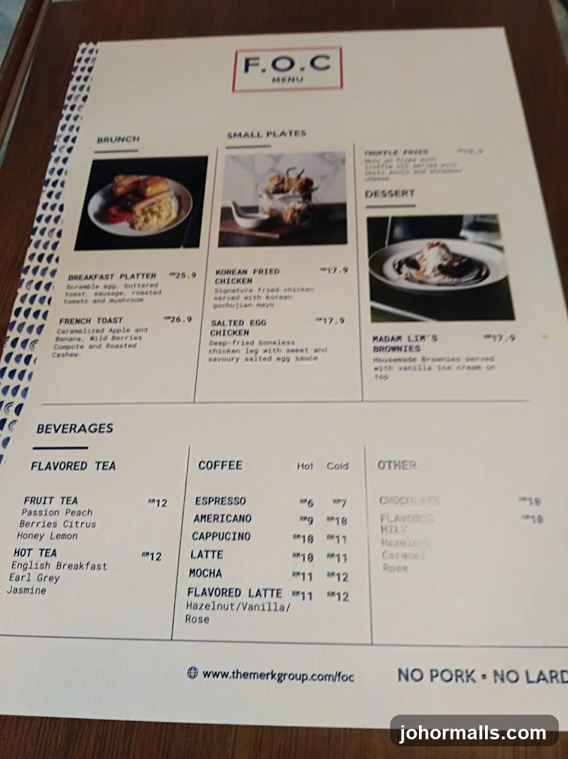 F.O.C MENU