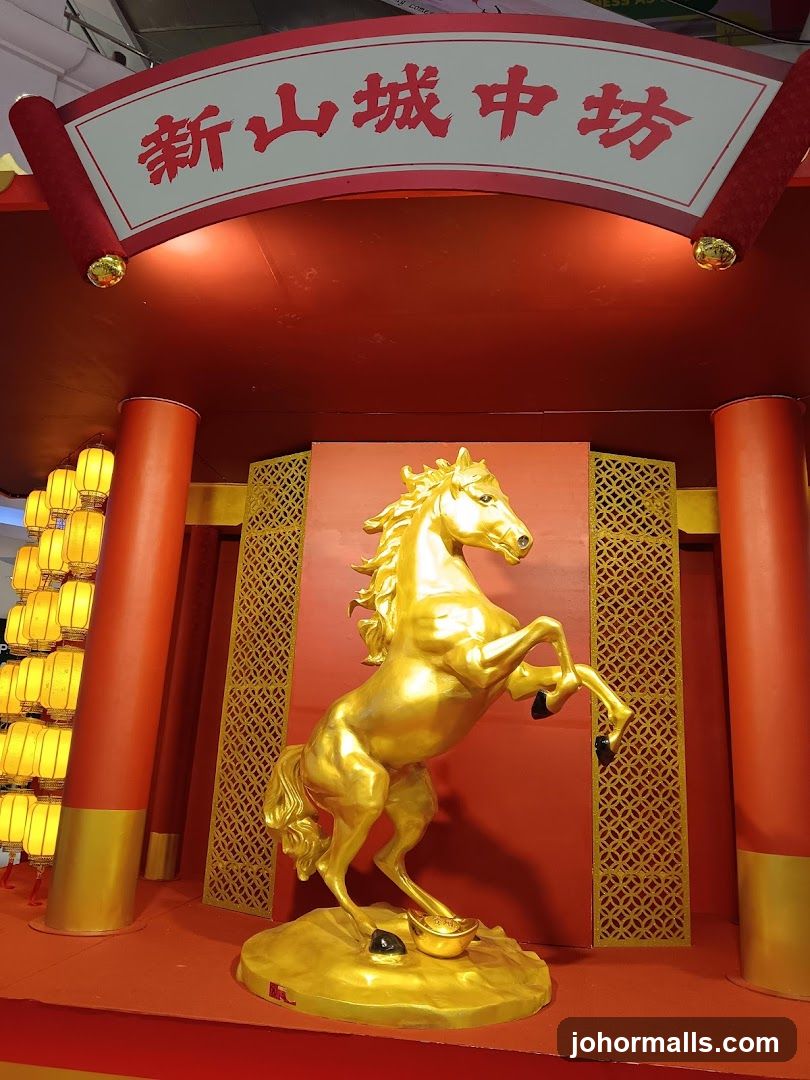 Golden Horse Statue Display