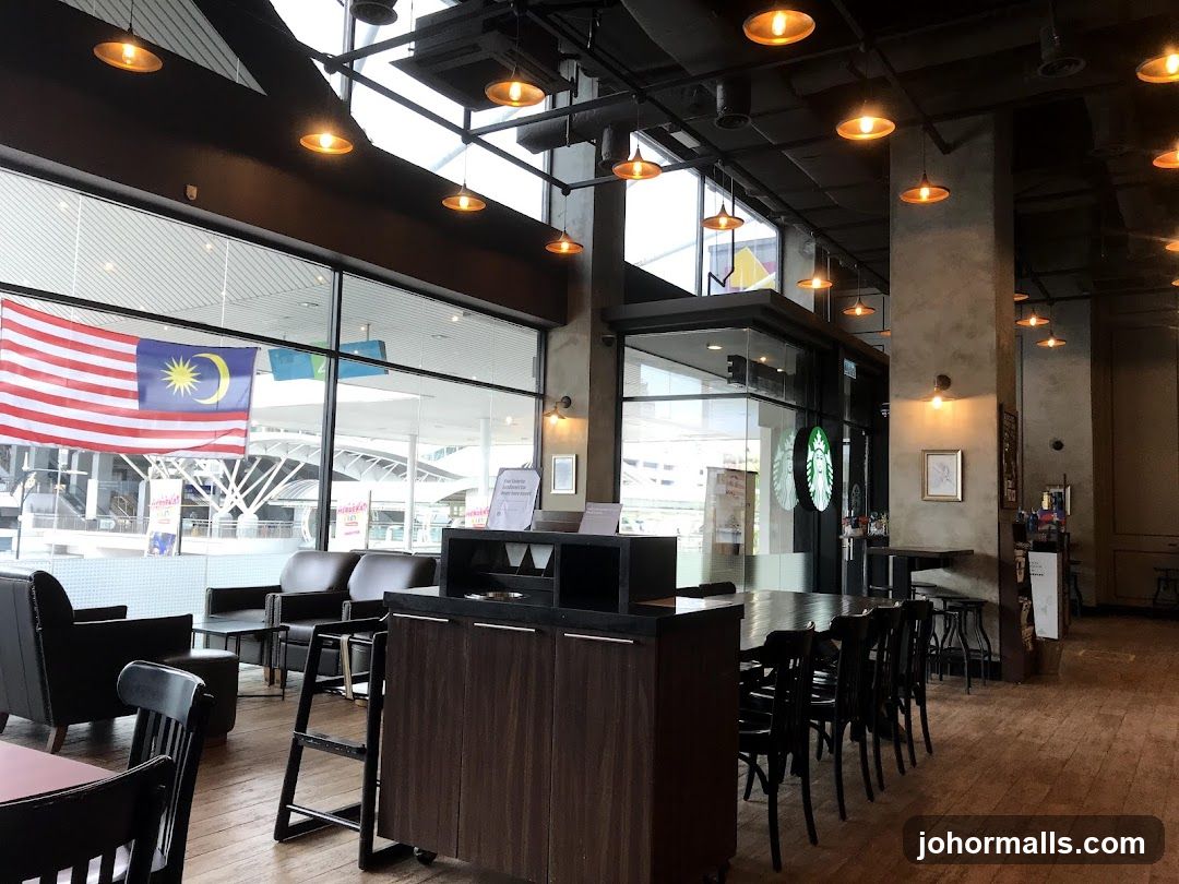 Starbucks Interior with Malaysian Flag