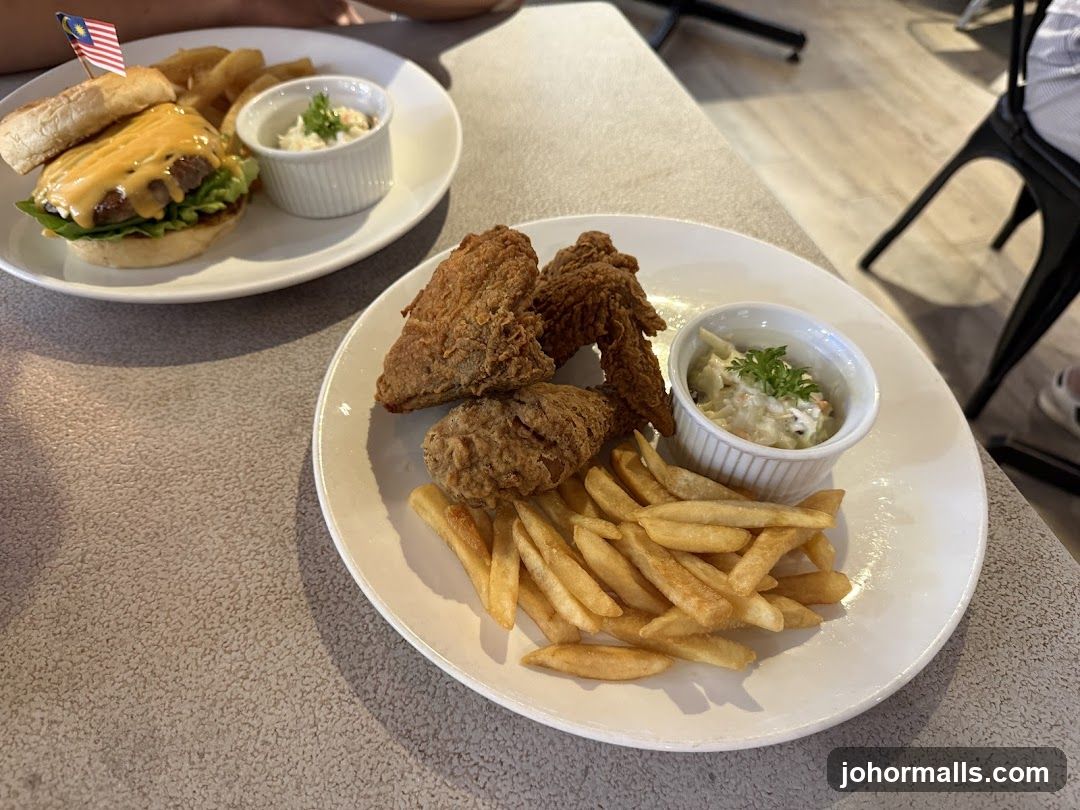 Fried Chicken and Burger Meal