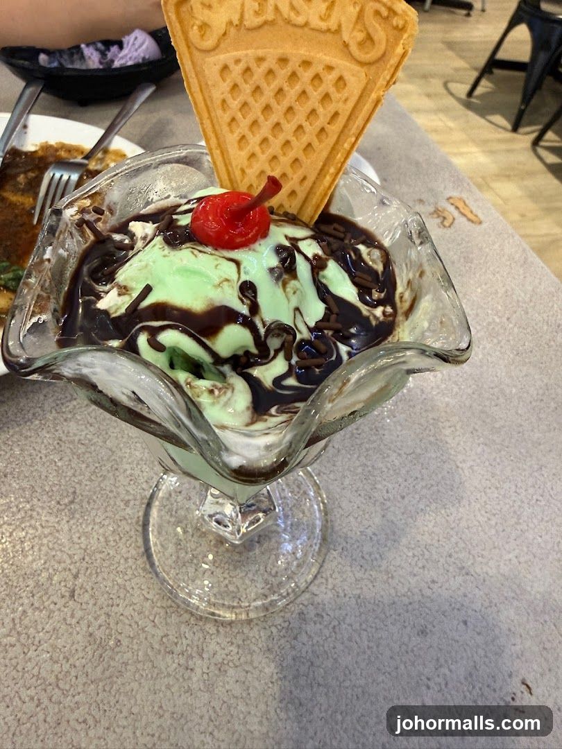 Mint Chocolate Chip Ice Cream Sundae