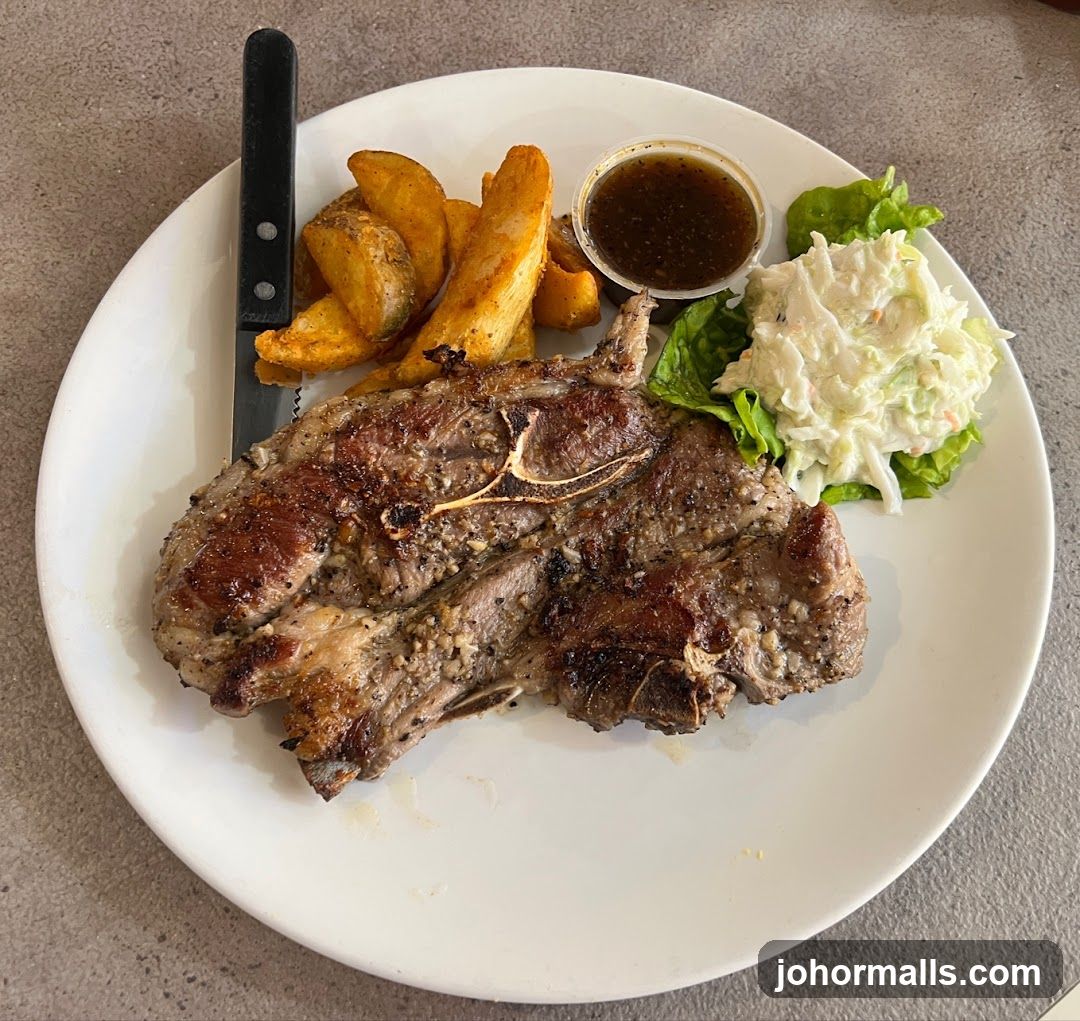 Lamb Chops with Fries and Coleslaw
